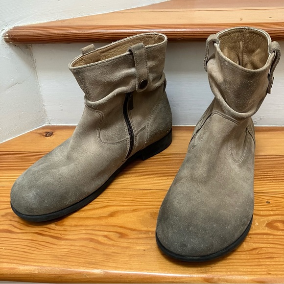 Birkenstock Sarnia Slouchy Boots Taupe Beige Factory Distressing size 38, 7, 7.5 - Picture 3 of 14